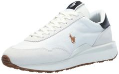 POLO RALPH LAUREN Men's Train 89 Suede-Paneled Sneaker, Deckwash White/Multi Pp, 9 UK