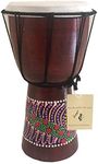 Jive Djembe Drum Bongo Congo African Wood Drum - MED Size- 12" High - Professional Sound - NOT Made in China