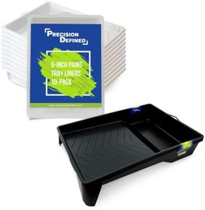 Precision Defined 9-Inch Supreme Paint Roller Tray and Matching Tray Liner Set (10-Pack) Bundle