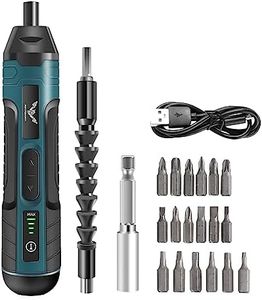 JENABOM 21 in 1 Electric Cordless Screwdriver, 3.6V Rechargeable Screwdriver, 5N.m Max Torque Cordless Screwdriver, 4-Gear Torque, LED Light, Ideal for Daily & Light Industrial Use