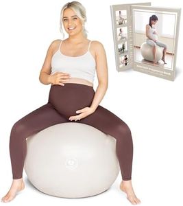 BABYGO® Birthing Ball For Pregnancy Maternity Labour & Yoga + Our 100 Page Pregnancy Book, Exercise, Birth & Recovery Plan, Anti-Burst Eco Friendly Material (Oatmeal, 65cm)