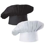 Hyzrz Chef Hat Set of 2 Pack Adult Adjustable Elastic Baker Kitchen Cooking Chef Cap, Multicolor, One Size