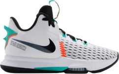 Nike Lebron Witness 5, Unisex Adult Basketball Shoes, Jade White Orange Total Black, 13 UK