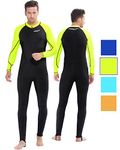 COPOZZ Diving Skin, Men Women Youth Thin Wetsuit Rash Guard- Full Body UV Protection - for Diving Snorkeling Surfing Spearfishing Sport Skin (Black/Green, XX-Large for Men)