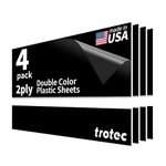 Trotec TroLase | Laser Engraving Double Color Plastic Sheet | 12" x 24.25" x 1/16", 4 Pcs | Black/White | 2 Ply | Modified Acrylic | Engraving Blanks for Laser, Saw, Guillotine | Made in USA