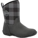 Muck Boots Women's Muckster II Mid Pull on Waterproof Mid Boot, Black Plaid, 5