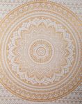 Large Mandala Tapestry for Bedroom and Living Room Decor Boho Bohemian Wall Hanging Cotton Tapestries Golden Ombre 90x108 Inch King Size