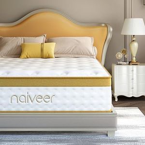 Naiveer Twin Mattress 10 Inch,Cooling Gel Memory Foam Hybrid Mattress in A Box,Twin Bed Mattress with Pocket Springs for Back Pain & Pressure Relief,CertiPUR-US Certified Single Mattress Medium Firm