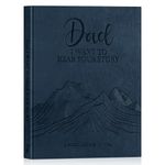 Lanpn Dad Life Story Journal with 300+ Questions, Dads Memory Keepsake Book to Fill Out Leather Father Story Guided Journal to Share Life & Love, Gifts for Daddy Father's Day Christmas Birthday (Blue)