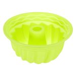 uxcell Silicone Cake Pan, 9.5 Inch Non-Stick Fluted Tube Pan for Fluted Cakes, Chocolate, Cheese Cake, Bread, Green