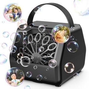 HassoKon Bubble Machine Automatic Bubble Maker 16,000 +/Min, Bubble Machine Electric Bubble Toy for Children/Wedding/Birthday/Festival Party (Black)