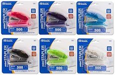 BAZIC Products Mini Stapler w/500 Staples, Standard (26/6) Built-in Staple Remover, Soft Grip 12 Sheets, Portable Small Staplers for Home Office School, 24-Pack