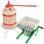 WilTec 18L Fruit Press incl Pulp Bag and 7l Fruit Mill with Crank Handle