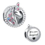 LSxAB You are Magical Unicorn Charm Compatible with Pandora Charms Bracelets