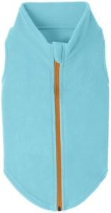 Gooby Zip Up Fleece Dog Sweater - Turquoise, 3X-Large - Warm Pullover Fleece Step-in Dog Jacket with Dual D Ring Leash - Winter Small Dog Sweater - Dog Clothes for Small Dogs Boy and Medium Dogs