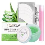 LASHVIEW Eyelash Extension Remover Cream Gentle Aloe Formula, Lash Remover Kit with Eye Patches & Cotton Swabs(10g)