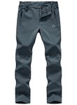 donhobo Womens Cargo Waterproof Trousers,Ladies Thermal Fleece Lined Ski Snow Trouser Winter Outdoor Elasticated Waist Zipper Pocket Hiking Fishing Pants Gery M Grey