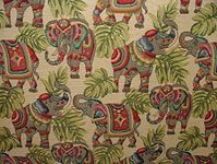 Animal Tapestry Elephants Designer Fabric Ideal for Upholstery Curtains Cushions Throws (Per Full Metre)