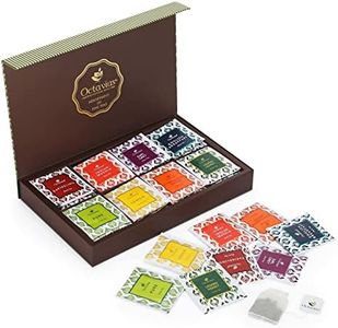 Octavius, Assorted Tea Sampler Gift Set (8 Flavors, 48 Tea Bags) | Black & Green Tea Sampler Pack | Tea Gift Set | Pack of 1