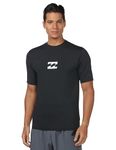 Billabong Men's Standard Classic Short Sleeve Loose Fit Rashguard, Black Wave, Medium