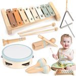 Kids Musical Instruments for Toddlers Wooden Toys Music Enlightenment Percussion Toys Xylophone Drum Sensory Toys for Baby Boy Girl Gift