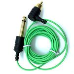 Element Tattoo Supply - Tattoo RCA Cord for Tattoo Machines - Lightweight Style Angled - Color Green - 6 Feet long - Ultra Thin