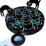 GoldenSun Interactive Cat Toys for Indoor Cats Adult, Automatic Random Rolling Smart Cat Ball Toy in Pouch, Hide and Seek Kitten Toy, Motion Touch Chirp-Activated, 7 Holes Mat Mouse Catching Game