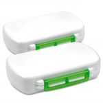 Pill Boxes- Pack of 2 Waterproof Medicine Pill Holder Cases, BPA-Free Daily Tablet Holder Storage Organizer Dispenser for Medications, Supplements, Vitamins, Ideal for Travel by MEDca