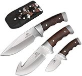 Mossy Oak Fixed Blade Hunting Knife Set - 3 Piece, Full Tang Straight Edge and Gut Hook Blades Game Processing Knife Set, Sheath Included