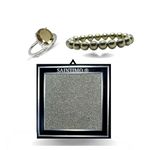 SAINTIMO ® Pyrite dust Plate Frame for Wealth, Money,| Pyrite Stone Ring Success | and Abundance braclte for Money Magnet 3pcs Set (Pyrite Frame+Ring+ braclte)