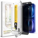 TQLGY Privacy Screen Protector for iPhone 16 / iPhone 15, 28°Anti-Spy 9H Tempered Glass, Auto Dust-Removal Installation, Full Coverage Protection, Anti-Scratch, Anti-Fingerprint, Bubble-Free