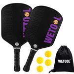 WETOOL Pickleball Paddles Set of 2, 16mm Carbon Fiber/Graphite Pickle Ball Rackets 2 Pack USAPA Approved, Lightweight with 5.5IN Grip, Massive Sweet Spot, Textured Surface for Beginners, Professional