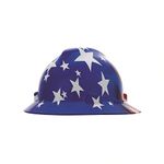 MSA 10071157 V-Gard Full-Brim Hard Hat, Stars & Strips, Capacity, Volume, Polyethylene, Standard, Red/White/Blue