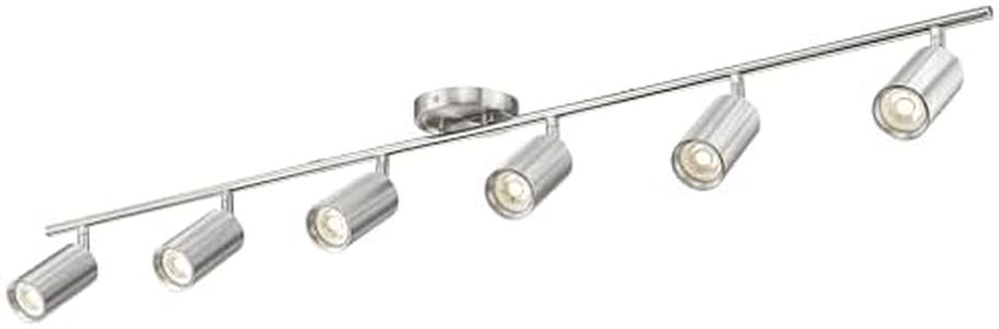 FEMILA 3000K LED Track Lighting, 53" Modern Track Lighting Kit, Come with Bulbs, Brushed Nickel Finish, GU10 Base, 4FS84TL-6 BN