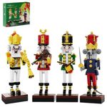 Christmas Nutcracker Building Kits, Xmas Nutcracker King and Soldier Building Sets,Contain Trumpeter Drummer Violinist and Commander, Compatible for Lego, Collectible Nutcracker Model (697 PCS)
