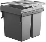 Valet 90L Twin Side Mounted Slide Out Concealed Waste Bin - 600mm Cupboard