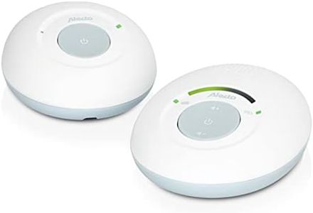 Alecto DBX110 - Vigilabebés Digital con DECT, Alcance de 300 m, diseño Compacto, Escala de Volumen LED, función VOX, Baja radiación, Color Blanco