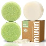 Shampoo Bars and Conditioner Set 3 - Rice Water & Coconut - Nourish & Moisturize Hair - Sulfate & Silicone Free - Solid Soap Easy for Travel (Rice Water)