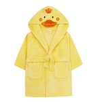 Metzuyan Kids Infant Boys Girls Unisex Plush Fleece Duck Novelty Dressing Gown Robe Hooded Size 2-3 Years