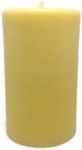 BearNaturalOrganics Pure Natural Beeswax Pillar Candle Yellow 3x6 inches