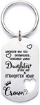 LParkin Inspirational Gifts Women Bracelet Whenever You Feel Overwhelmed Remember Whose Daughter Granddaughter 3/8” 6” Stainless Steel Polished Finish (Whenever You Feel Overwhelmed - Daughter keychain)