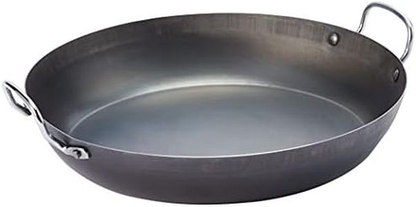 Pyrolux Industry Blue Steel Paella Pan, 32 cm/3.2 Litre, Black