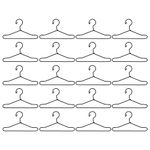 SEWACC Wire Hangers Black Metal Hangers 20pcs Mini Doll Clothes Hangers Metal Hanging Dress Closet Accessories for Doll Clothes Doll Dress Hanger Doll Coat Racks Baby Dolls Black Alphabet Plushies