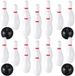 RoundFunny 2 Pack 7.1 Inch Bowling Set Portable Lawn Bowling Game, Include 20 Bowling Pins Indoor Outdoor Bowling and 4 Plastic Bowling Ball for Boys Girls Educational Birthday Gift Party School Toy