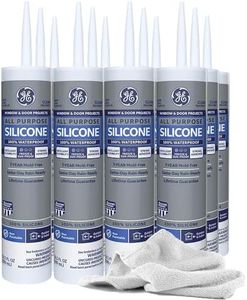 12 Pack of Clear GE Silicone Sealant | All Purpose Clear Silicone 1 Caulk, GE012 + Daley Mint Towel - Clear Caulking for Indoor & Outdoor Windows, Doors, Trim