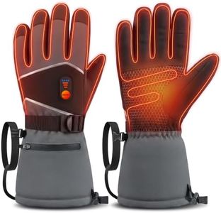 Heated Gloves for Men Women, Upgraded Electric Rechargeable Hand Warmer Ski Gloves with Touchscreen, Waterproof Winter Thermal Gloves for Outdoor Skiing Snowboarding Hunting Hiking