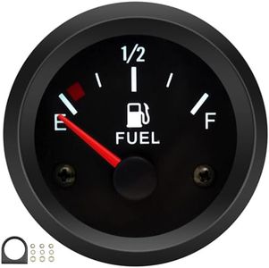 BREADEEP 2" Universal Fuel Gauge Kit, E-1/2-F Pointer Fuel Level Gauge Meter Kit with LED Backlight, DC 12V Fuel Tank Meter for Ships Car Truck Vehicle Automotive (Red Pointer)