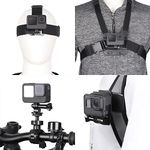 Lupholue Mobile Phone Camera Accessories Kit Head Strap Mount Chest Strap Mount Backpack Clip Mount 360¡ã Rotating Bike Mount for GoPro Hero 11, iPhone, Samsung, Session, Xiaomi Yi, SJCAM