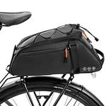 WOTOW 3 in 1 Bike Pannier Bags, 50L Large Capacity Rear Rack Saddle Bag, Water-Resistant Bicycle Back Seat Carriers with Reflective Trim and Adjustable Hooks for Cycling Hiking Expedition Touring