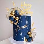 Boho Cake Topper Gold Blue Balls Ca